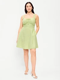 Fit & Flare Linen Mini Dress