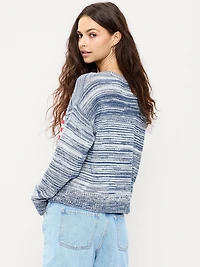 Seaside Cotton Long-Sleeve Flag Sweater