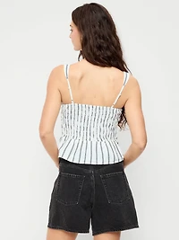 Smocked Peplum Tank Top