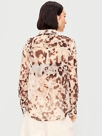 Chiffon Button-Down Shirt