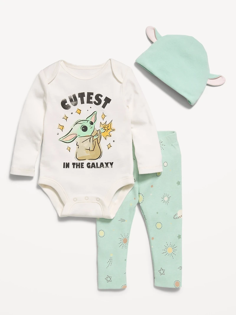 Star Wars™ Grogu Bodysuit, Leggings & Beanie 3-Piece for Baby