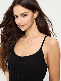 Fit & Flare Jersey Smocked-Waist Midi Dress