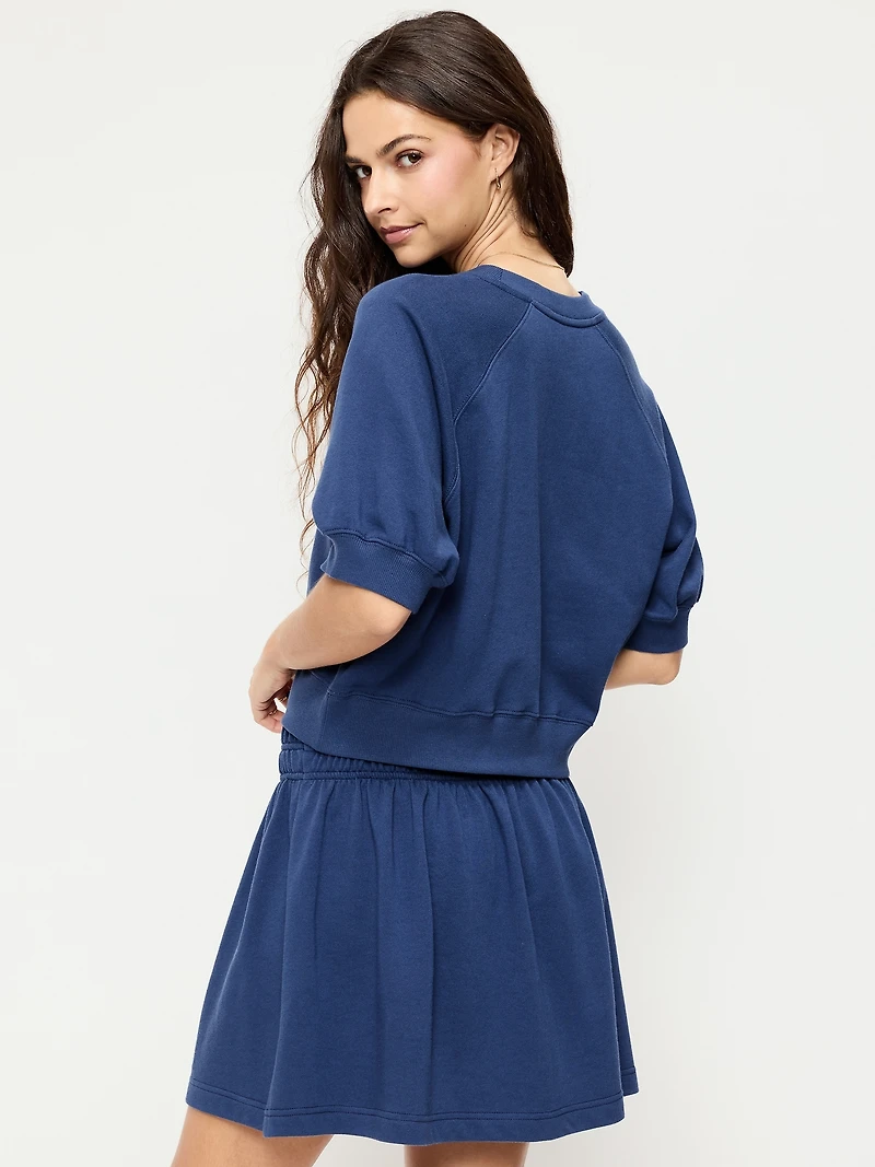 Short-Sleeve Cropped Raglan Sweatshirt