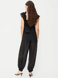 High-Waisted Chiffon Harem Pants