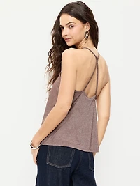 Strappy-Back Shimmer Swing Tank Top