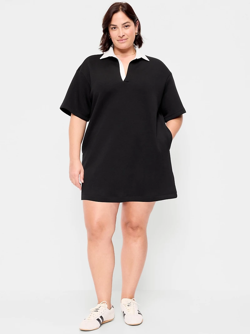 Bounce Fleece Short-Sleeve Polo Dress