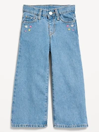 Baggy Embroidered Wide-Leg Jeans for Toddler Girls