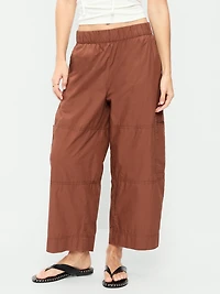 Mid-Rise Pull-On Cropped Utility Pants