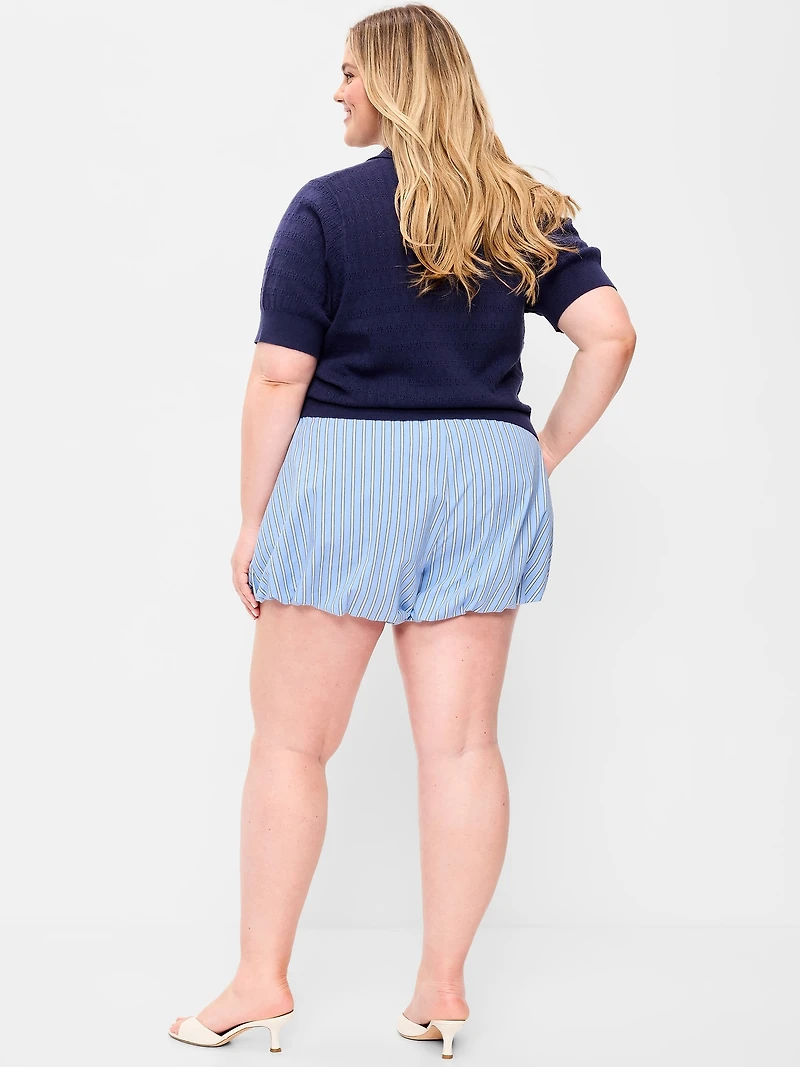 Poplin Bubble Hem Shorts
