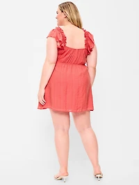 Flutter-Sleeve Fit & Flare Mini Dress