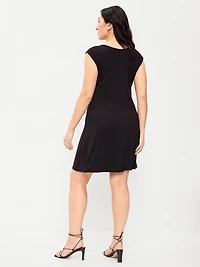 Short-Sleeve Scoop-Neck Mini Dress