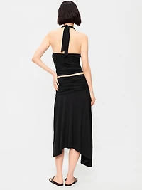 Asymmetrical Draped Midi Skirt