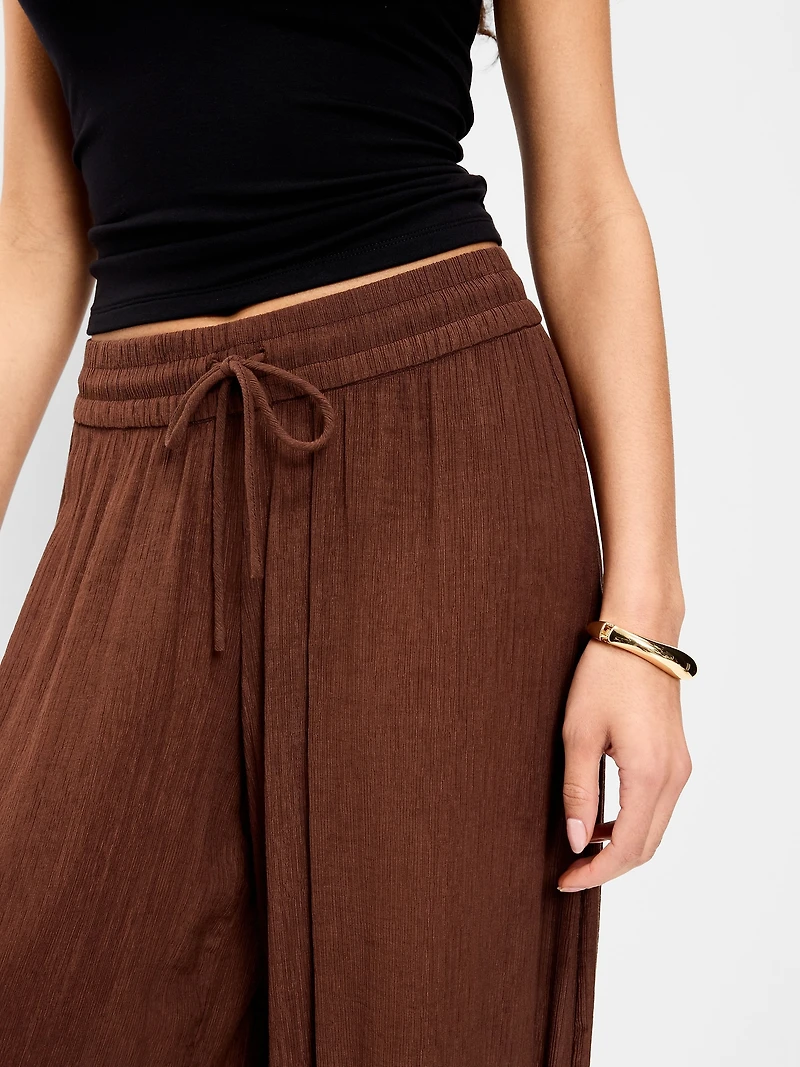 High-Waisted Crinkle Chiffon Harem Pants