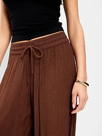 High-Waisted Crinkle Chiffon Harem Pants