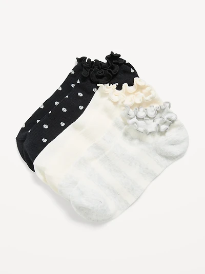 Lettuce-Edge Ankle Socks 3-Pack for Women