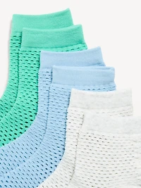 Netted Quarter-Crew Socks 3-Pack for Women