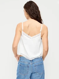 Lace-Trim Scarf Tank Top