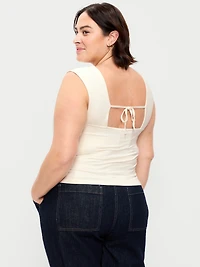 Cap-Sleeve Tie-Back Top
