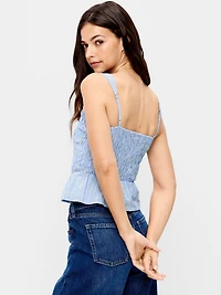 Smocked Peplum Tank Top