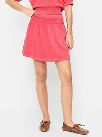 Smocked-Waist Mini Skirt