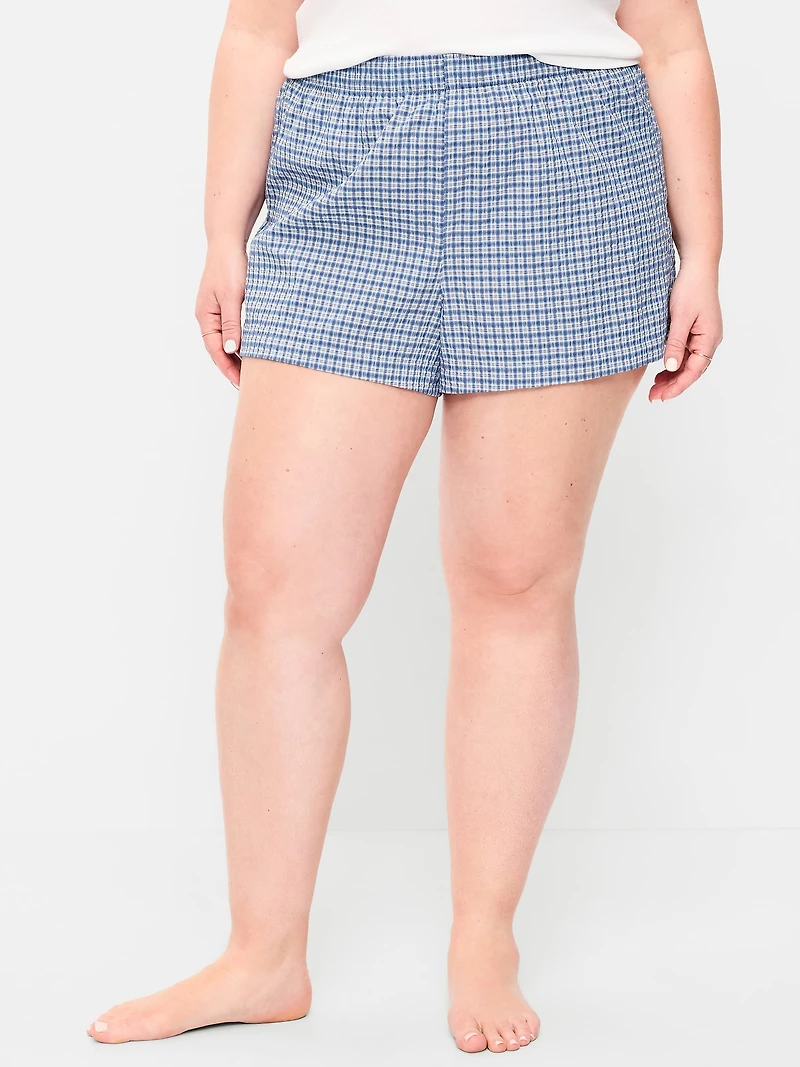 Seersucker Boxer Pajama Shorts