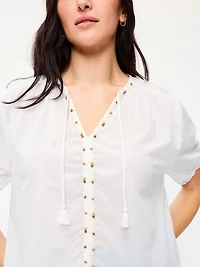 Short-Sleeve Beaded Top