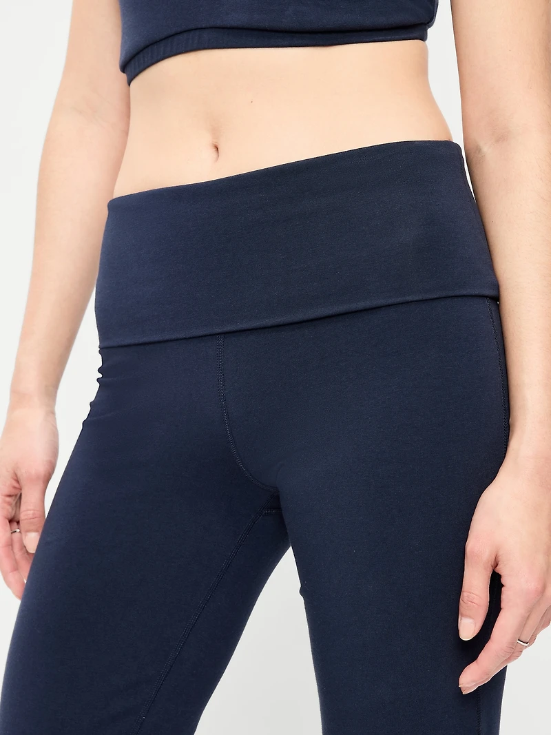 High-Waisted PowerChill Fold-Over Bootcut Leggings
