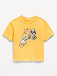 Oversized Short-Sleeve Birthday Graphic T-Shirt for Toddler Boys