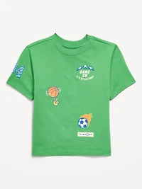 Oversized Short-Sleeve Birthday Graphic T-Shirt for Toddler Boys
