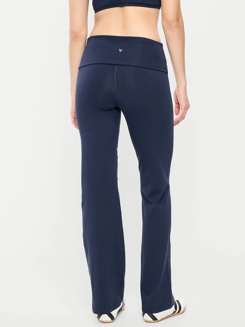 High-Waisted PowerChill Fold-Over Bootcut Leggings