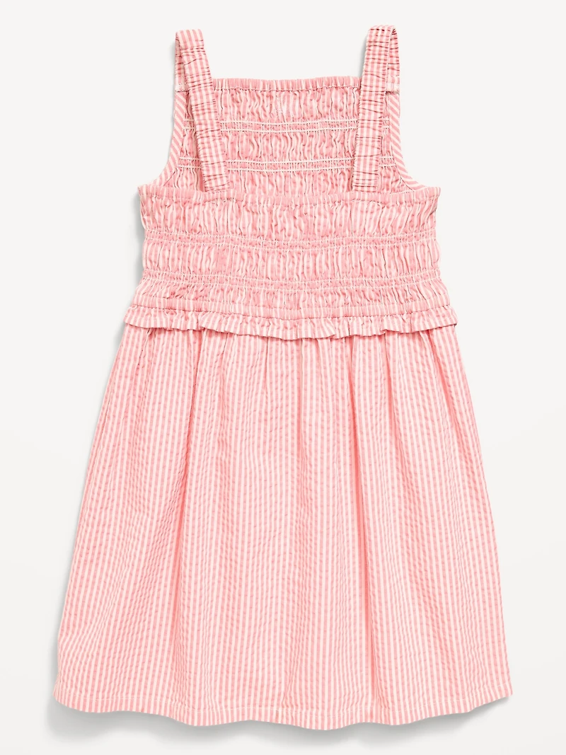 Sleeveless Smocked Textured Dress for Toddler Girls