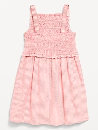 Sleeveless Smocked Textured Dress for Toddler Girls