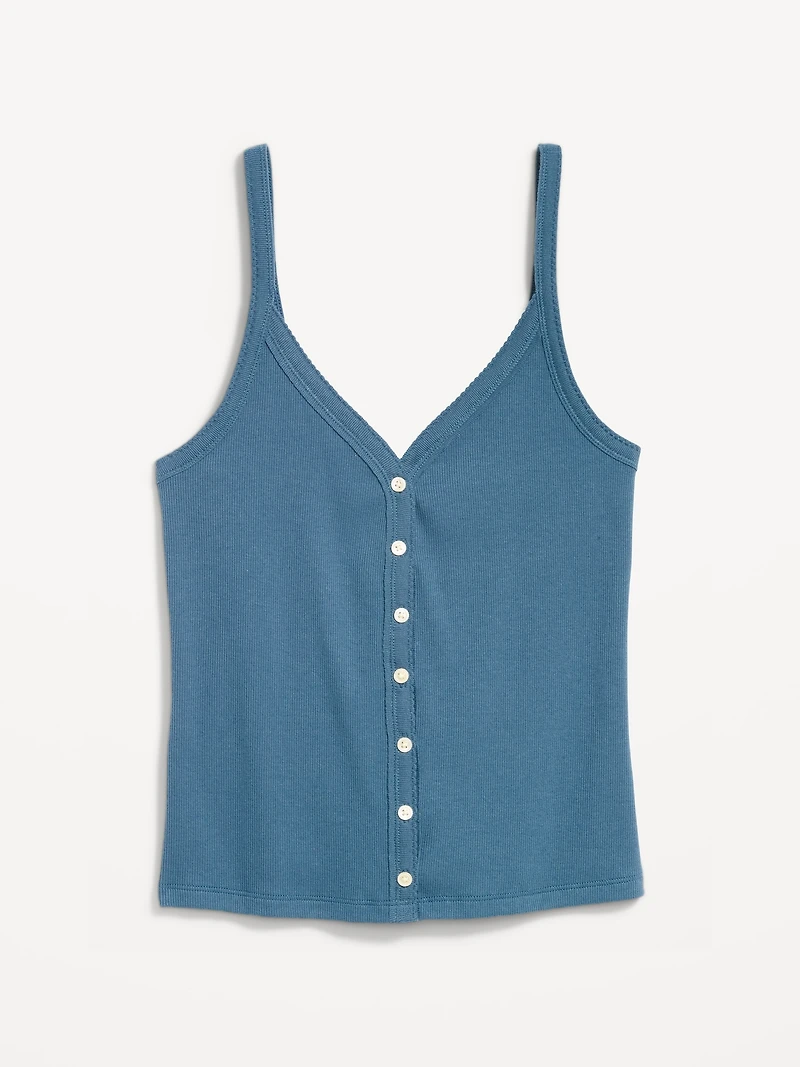 Button-Front Cami Tank Top