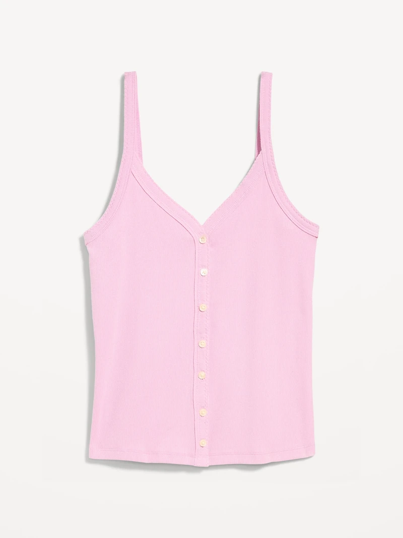 Button-Front Cami Tank Top