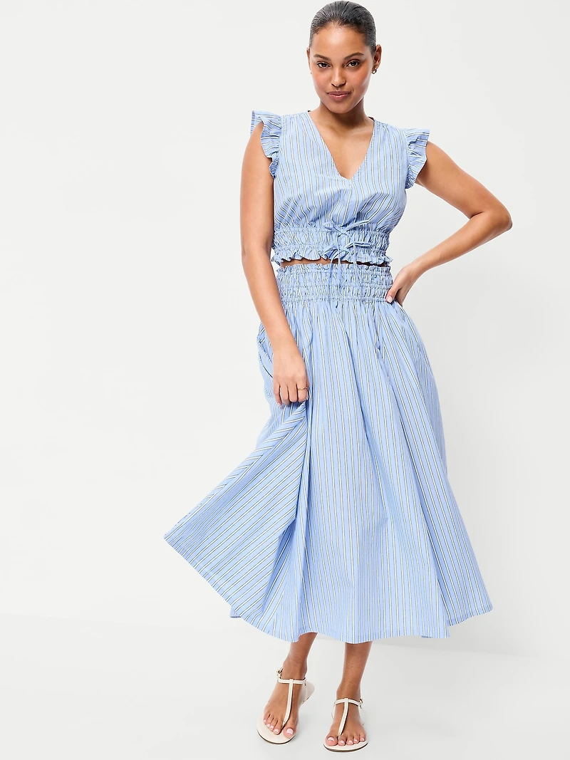 Flutter-Sleeve Poplin Top