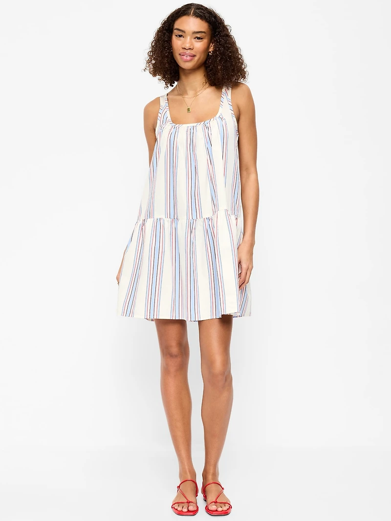 Sleeveless Scoop-Neck Mini Swing Dress