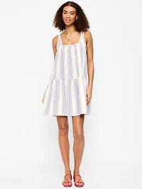 Sleeveless Scoop-Neck Mini Swing Dress