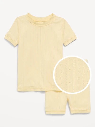 Snug-Fit Pointelle-Knit Pajama Set for Toddler & Baby