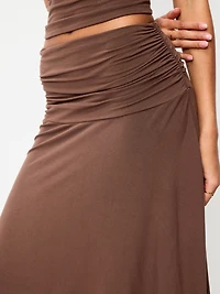 Asymmetrical Draped Midi Skirt