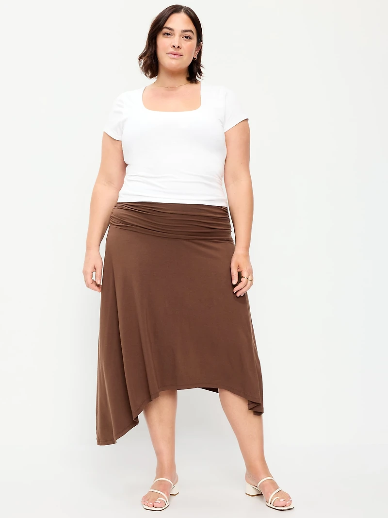 Asymmetrical Draped Midi Skirt