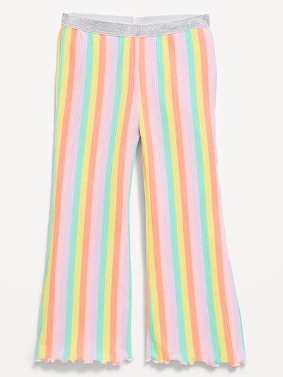 Birthday Striped Flared Leggings for Toddler Girls