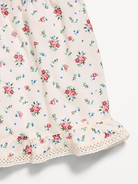 Printed Short-Sleeve Ruffled Top and Shorts Set for Toddler Girls