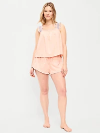 Ruffled Pajama Tank and Shorts Set