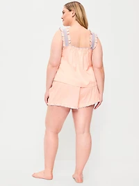 Ruffled Pajama Tank and Shorts Set