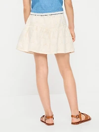 Textured Eyelet Buttoned Skirt for Girls