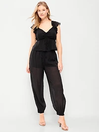 High-Waisted Chiffon Harem Pants