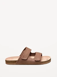 Faux-Suede Double-Strap Slide Sandals for Men