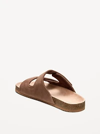 Faux-Suede Double-Strap Slide Sandals for Men