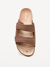 Faux-Suede Double-Strap Slide Sandals for Men