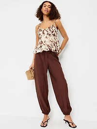 Chiffon Semi-Sheer Tie-Strap Cami Top